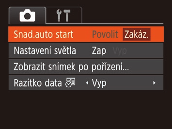 Uživatelské přizpůsobení činnosti fotoaparátu Funkce pro na kartě [ ] obrazovky nabídky lze následujícím způsobem přizpůsobovat vlastním požadavkům.