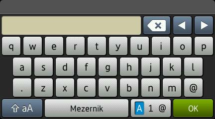 Pro uživtele ezrátového síťového rozhrní Vkláání textu Kyž nstvujete určité voly níky, může ýt potře zt o přístroje text. Opkovně mčkejte pro výěr čísel, písmen neo zvláštníh znků.