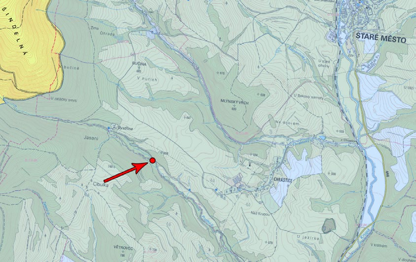 10. Chrastice, Prudký potok Charakteristika lokality Chrastice, Prudký potok Autor a datum nálezu Š. Koval, M. Zmrhalová, 20. 8.