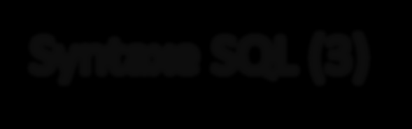 Syntaxe SQL (3) Klauzule SELECT Bezprostředně za klauzulí select se mohou nacházet (mimo jiné) následující modifikátory: DISTINCT omezení duplicit na výstupu.