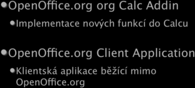 Projekt - Addin, Client OpenOffice.