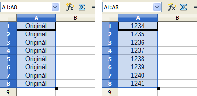 Urýchlenie zadávania údajov Zadávanie údajov do hárku môže byť veľmi prácne, program Calc však poskytuje niekoľko nástrojov, ktoré prácu uľahčia.