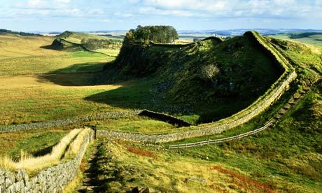 Latin: Vallum Hadriani part of the Roman fortifications built between 122 AD and 126 AD - during the rule of the emperor Hadrian built for protection of England s northern boundary (to stop attacks