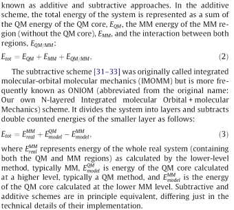 Termodynamický cyklus Termodynamický cyklus QM/MM QM/MM aditivní vs.