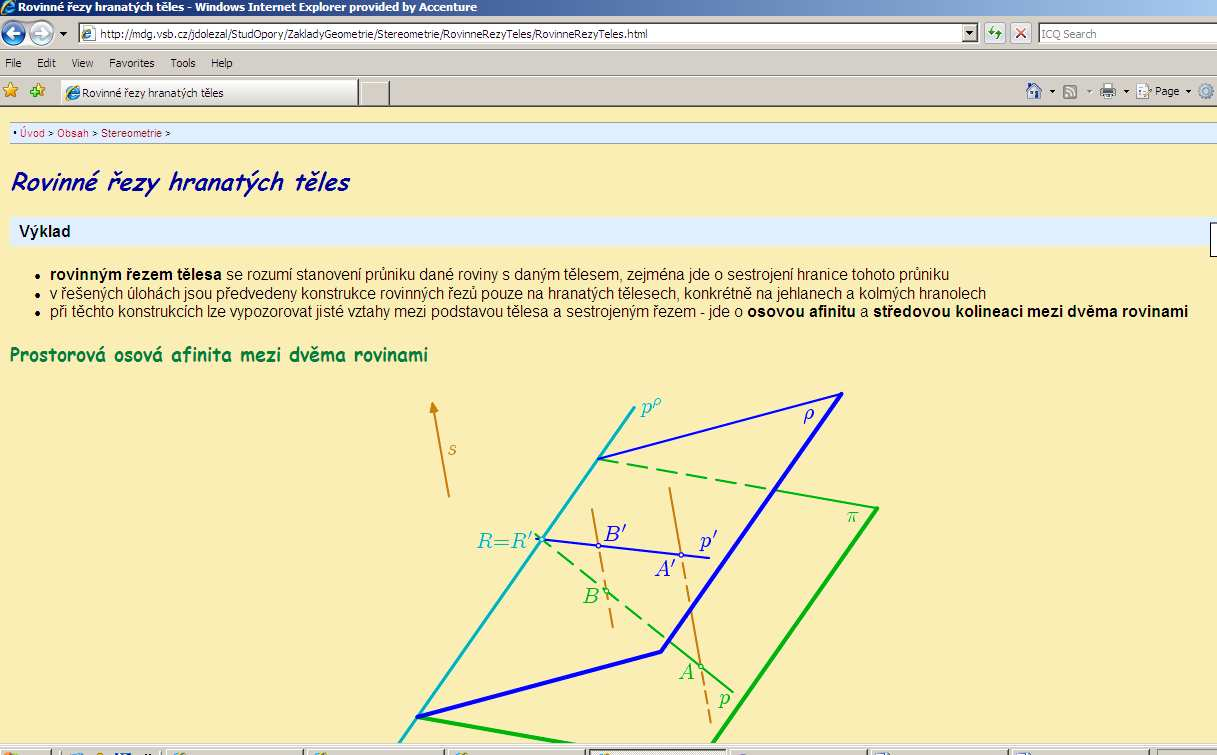Matematika Online http://matematika-online-a.kvalitne.cz/zaklady-stereometrie.htm Velice stručně mapuje středoškolskou matematiku.