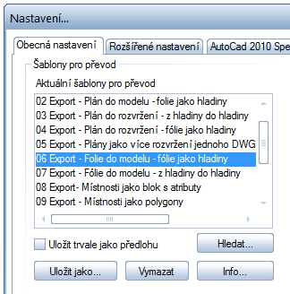 234 Použití šablon pro převod Allplan 2015 Použití šablon pro převod Použití šablon pro převod umožňuje nekomplikované využití nastavení importu, resp. exportu.