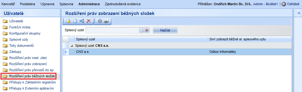 Po provedení vložení dokumentu do cizího spisu/ sběrného archu, se v případě zaškrtnutého checkboxu Upozornění na vložení cizího dokumentu do spisu v Uživatelském nastavení, zašle uživateli, kterému