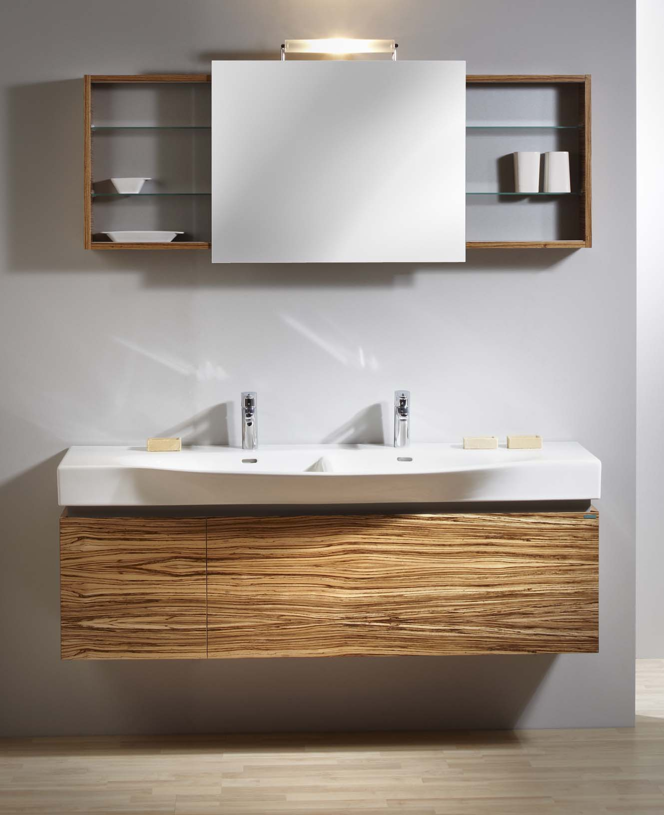 Palace, dýha zebrano, umyvadlo Laufen Palace / Palace, zebrano veneer, Laufen Palace washbasin