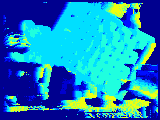 KAPITOLA 5. ALGORITMIZACE METODY STEREOVIDĚNÍ 63 odpovídají rozsahu 0 - tmavě modrá až 255 - tmavě červená. Aktualizace disparitních map je v rozsahu 0 - tmavě modrá až 15 - tmavě červená.