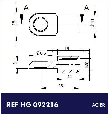 KONCOVKY PRE PLYNOVÉ VZPERY S UKONČENÍM POUŽITE N PLYNOVÉ VZPERY S PRIEMEROM PIESTU mm 14 mm Ø 30 14 Ø 12 Ø 16 35 16,5 16,5 35 15 M REF
