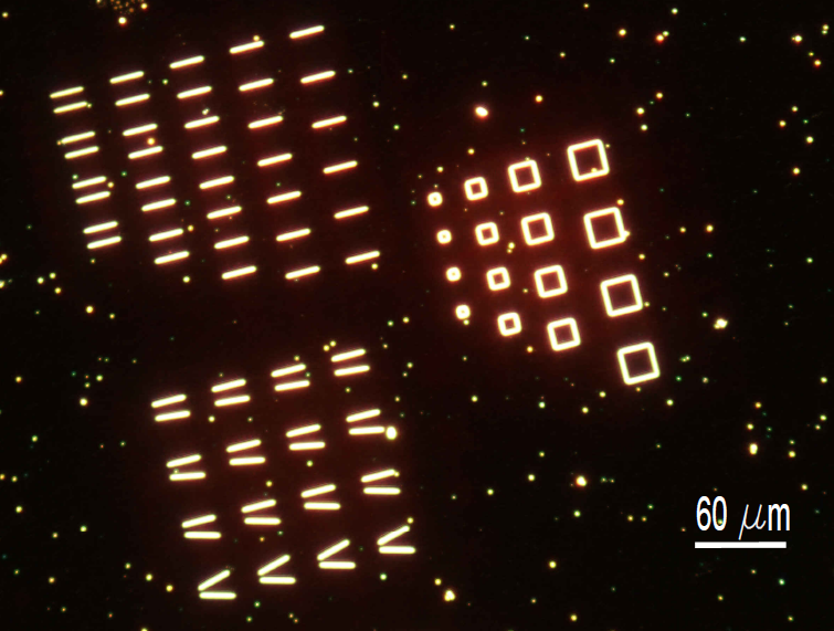 10, 15, 20, 25 a 30 µm. Studované struktury jsou zobrazeny na obrázku 5.4. Obrázek 5.
