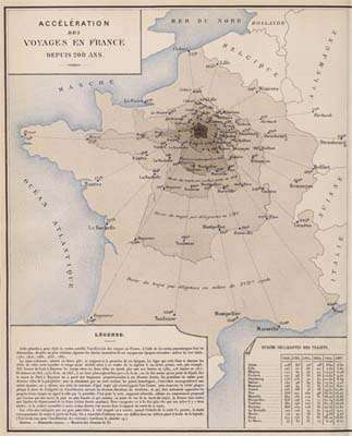 První anamorfovaná mapa 1888, Emile Cheysson Mapa