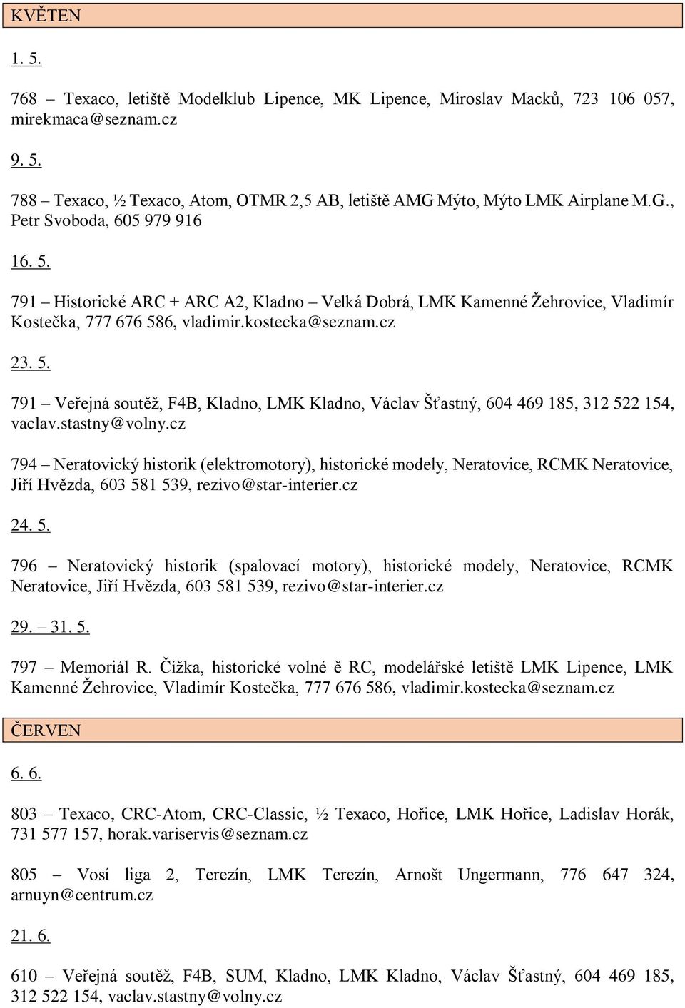 5. 791 Veřejná soutěž, F4B, Kladno, LMK Kladno, Václav Šťastný, 604 469 185, 312 522 154, vaclav.stastny@volny.