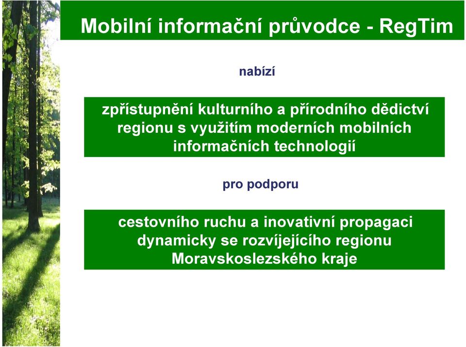 mobilních informačních technologií pro podporu cestovního ruchu a