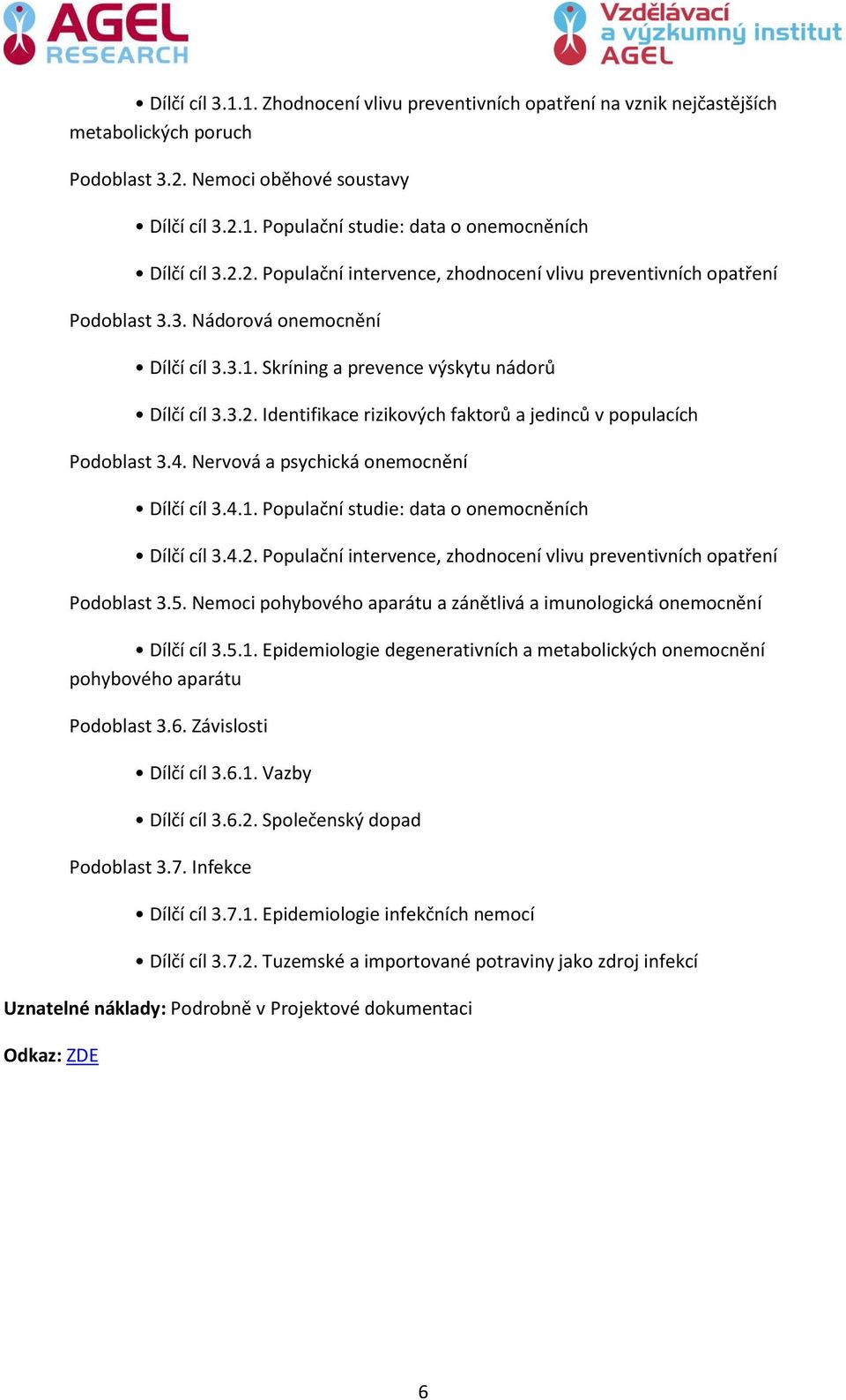 4. Nervová a psychická onemocnění Dílčí cíl 3.4.1. Populační studie: data o onemocněních Dílčí cíl 3.4.2. Populační intervence, zhodnocení vlivu preventivních opatření Podoblast 3.5.