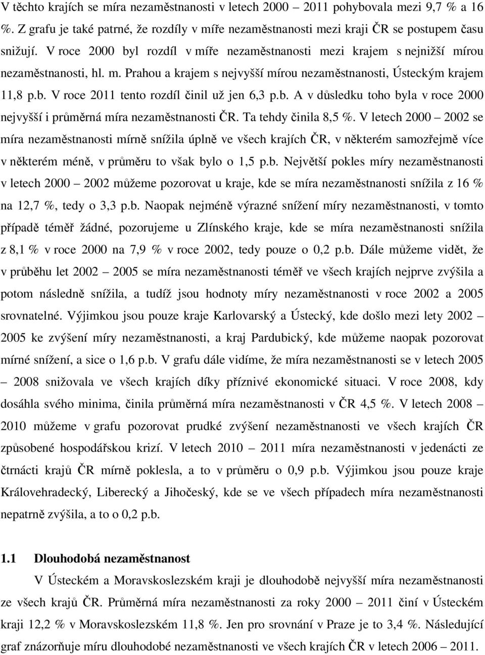 b. A v důsledku toho byla v roce 2000 nejvyšší i průměrná míra nezaměstnanosti ČR. Ta tehdy činila 8,5 %.