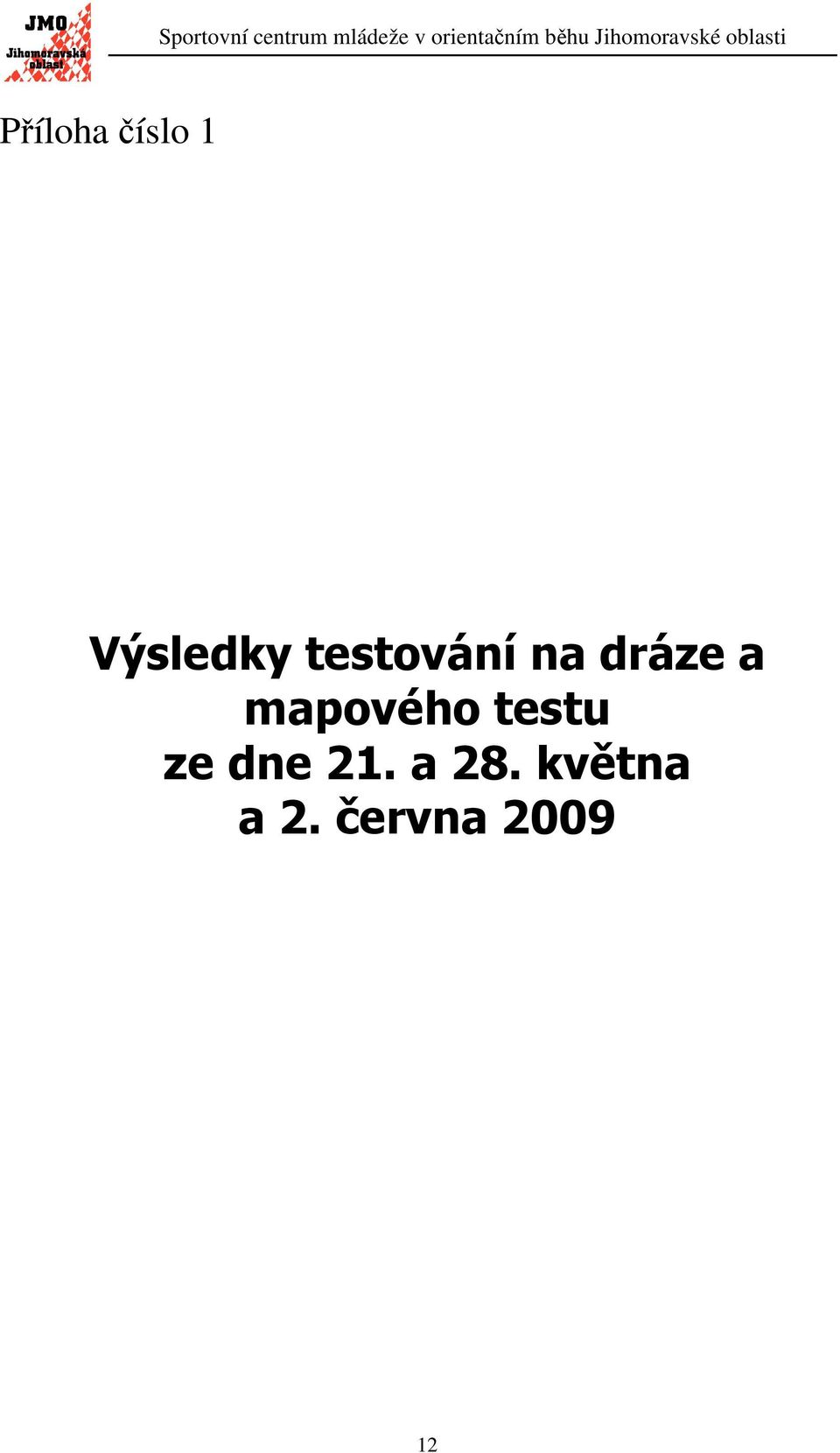 mapového testu ze dne 21.