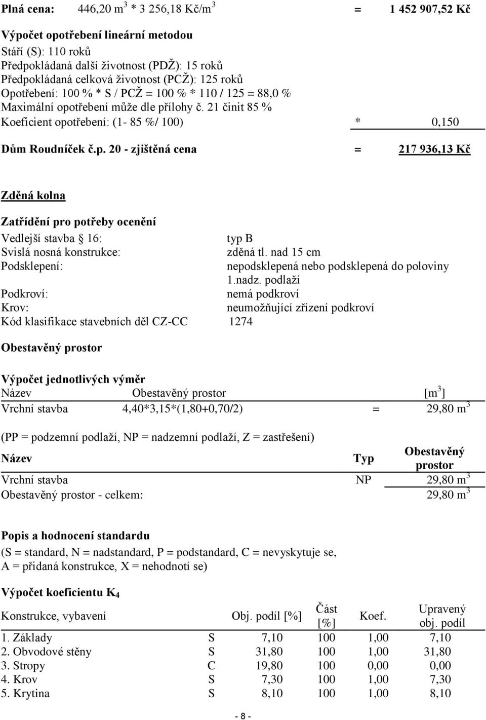 nad 15 cm Podsklepení: nepodsklepená nebo podsklepená do poloviny 1.nadz.