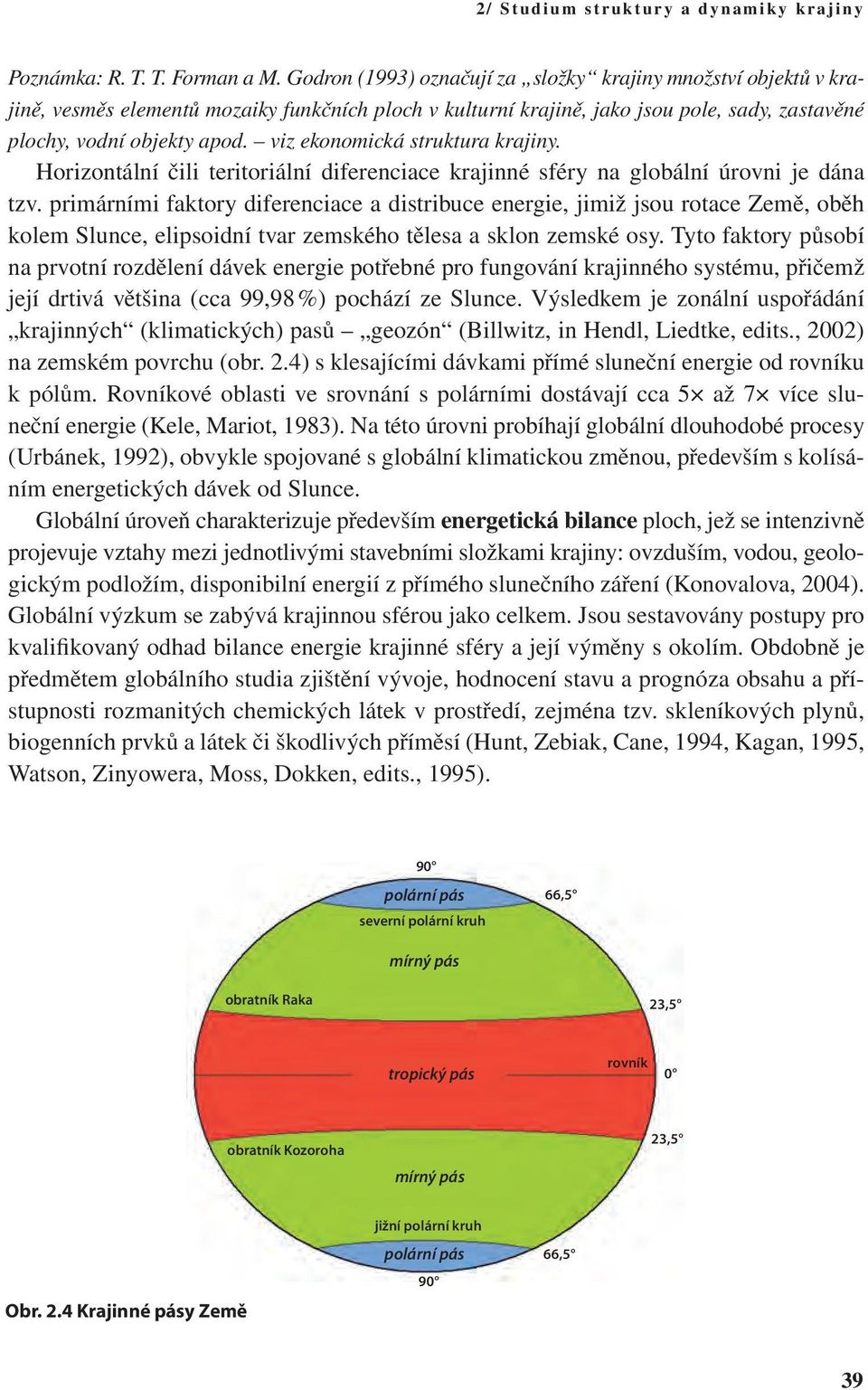 viz ekonomická struktura krajiny. Horizontální čili teritoriální diferenciace krajinné sféry na globální úrovni je dána tzv.