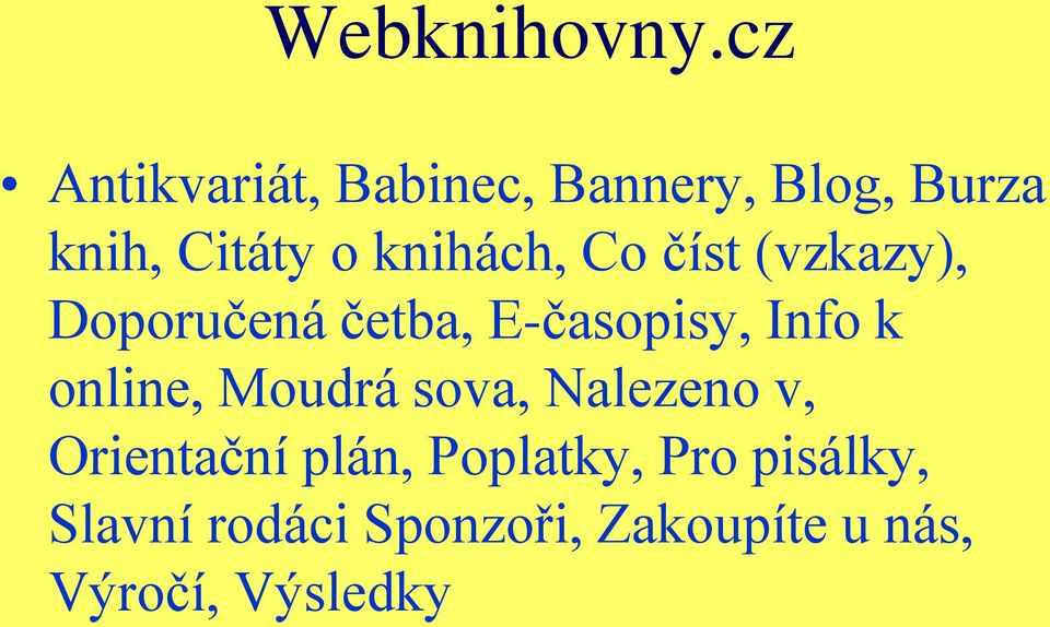 knihách, Co číst (vzkazy), Doporučená četba, E-časopisy, Info k