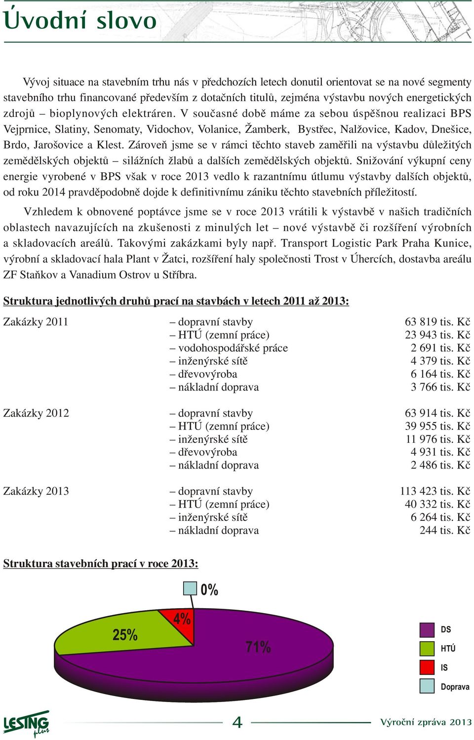 Zároveò jsme se v rámci tìchto staveb zamìøili na výstavbu dùležitých zemìdìlských objektù silážních žlabù a dalších zemìdìlských objektù.