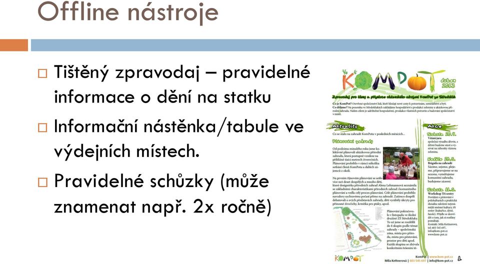 Informační nástěnka/tabule ve výdejních