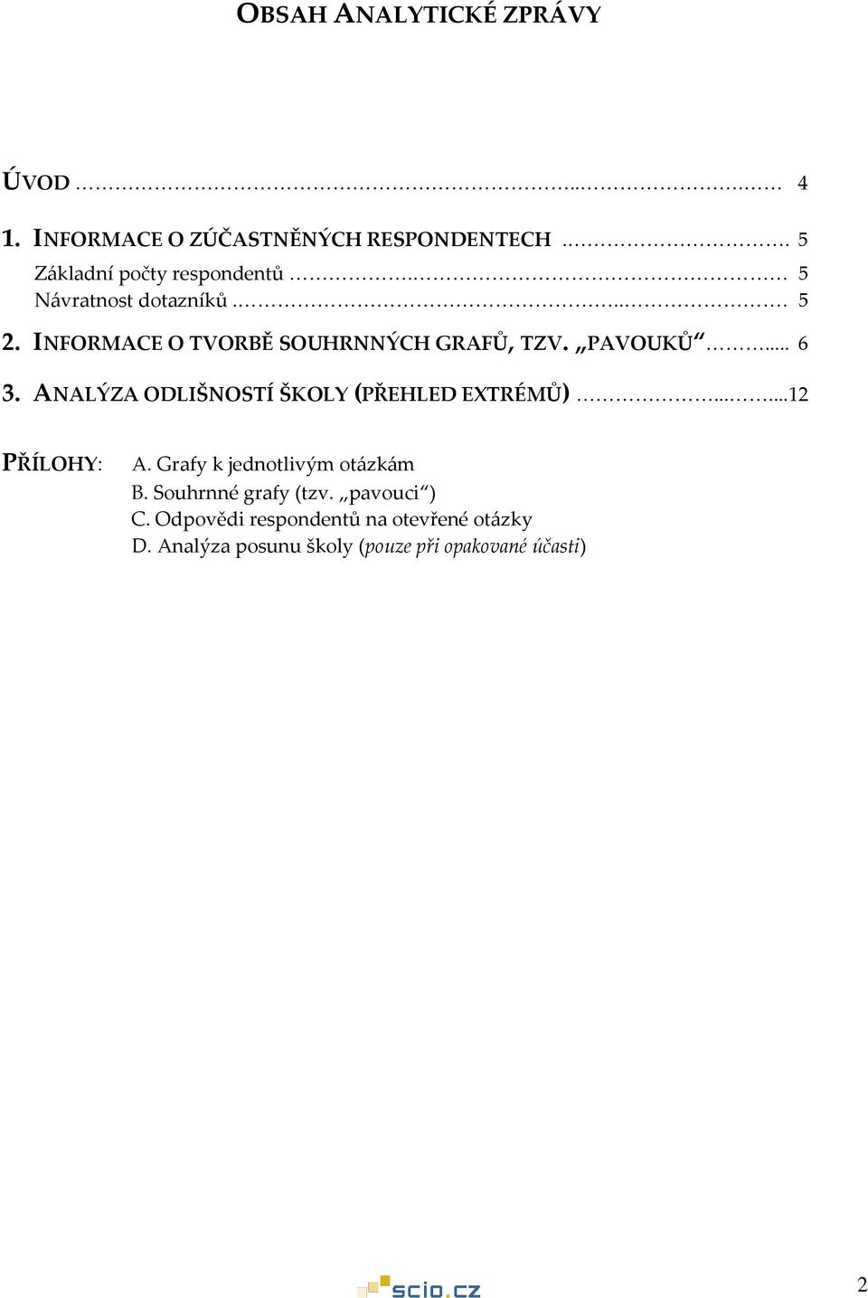 INFORMACE O TVORBĚ SOUHRNNÝCH GRAFŮ, TZV. PAVOUKŮ... 6 3. ANALÝZA ODLIŠNOSTÍ ŠKOLY (PŘEHLED EXTRÉMŮ).