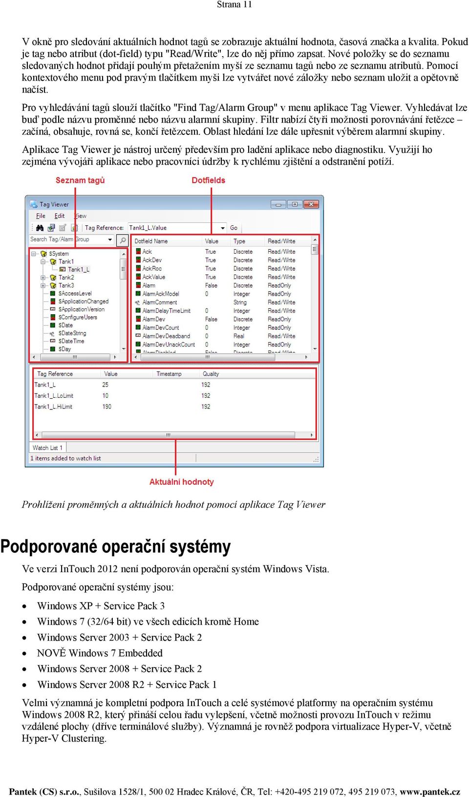 Pomocí kontextového menu pod pravým tlačítkem myši lze vytvářet nové záložky nebo seznam uložit a opětovně načíst.