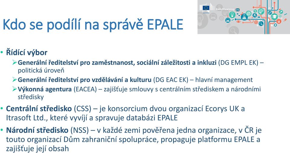 národními středisky Centrální středisko (CSS) je konsorcium dvou organizací Ecorys UK a Itrasoft Ltd.