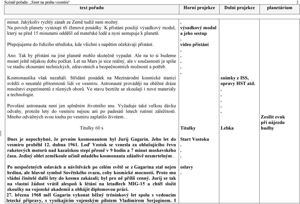 počkat Let na Mars je sice reálný, ale v současnosti je spíše ve stadiu zkoumání technických, zdravotních a bezpečnostních možností a potřeb Kosmonautika však nezahálí Střídání posádek na Mezinárodní