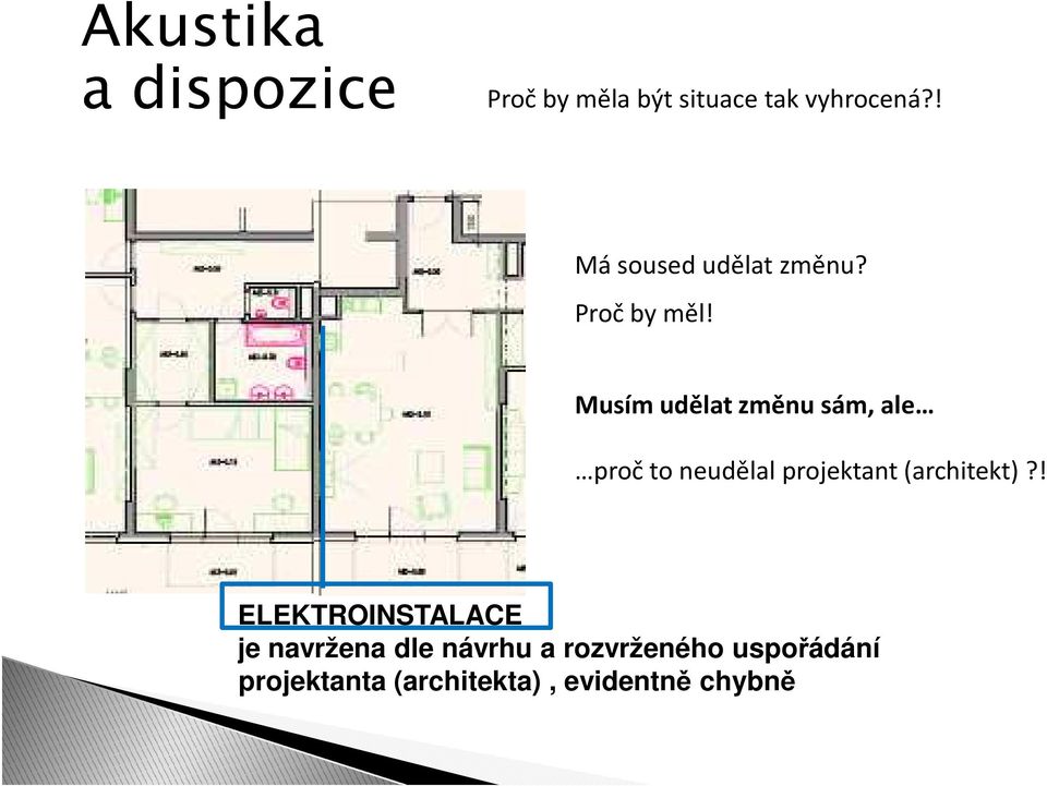 Musím udělat změnu sám, ale proč to neudělal projektant (architekt)?