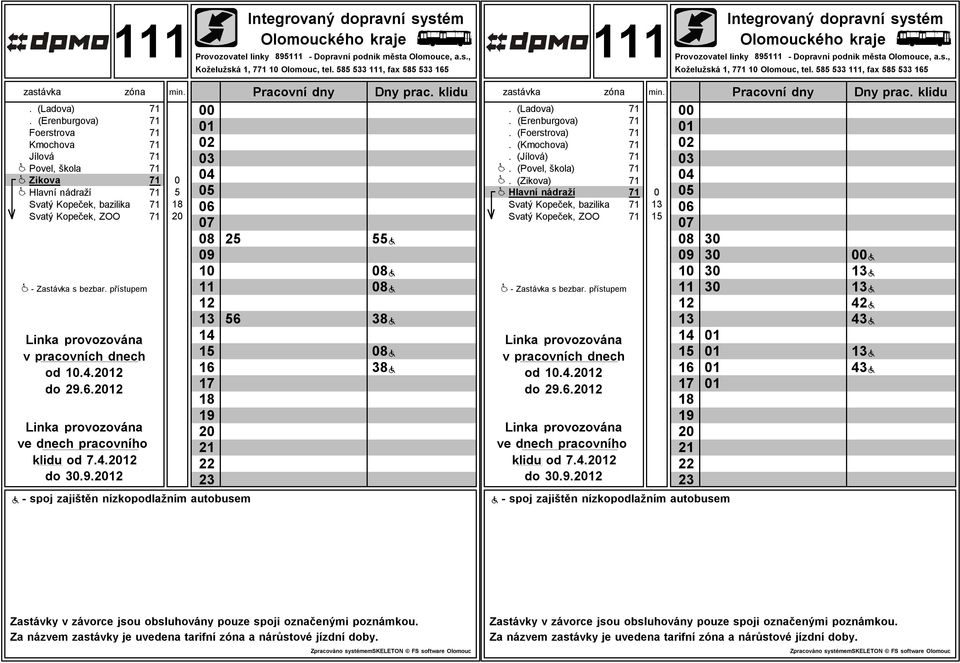 (Foerstrova) 1. (Kmochova) 1. (Jílová) 1. (Povel, škola) 1.