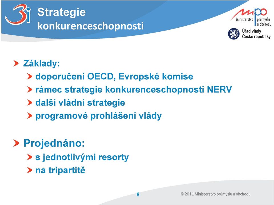 konkurenceschopnosti NERV další vládní strategie