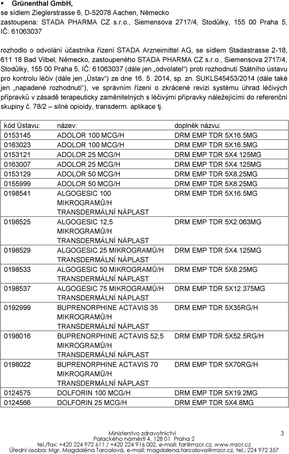 pena: STADA PHARMA CZ s.r.o.