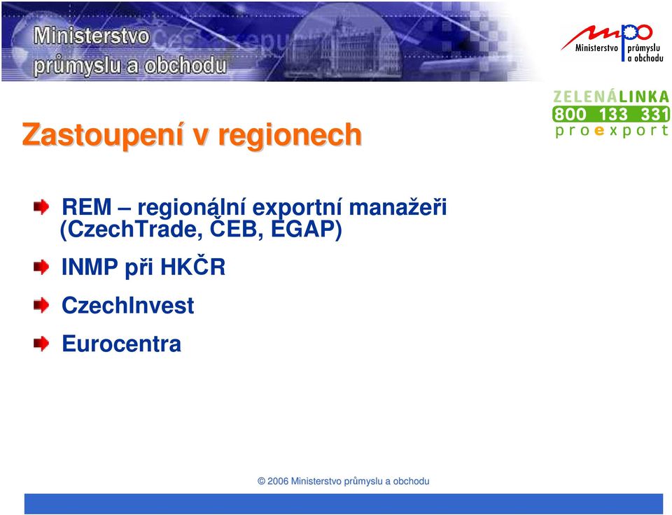 (CzechTrade, ČEB, EGAP) INMP