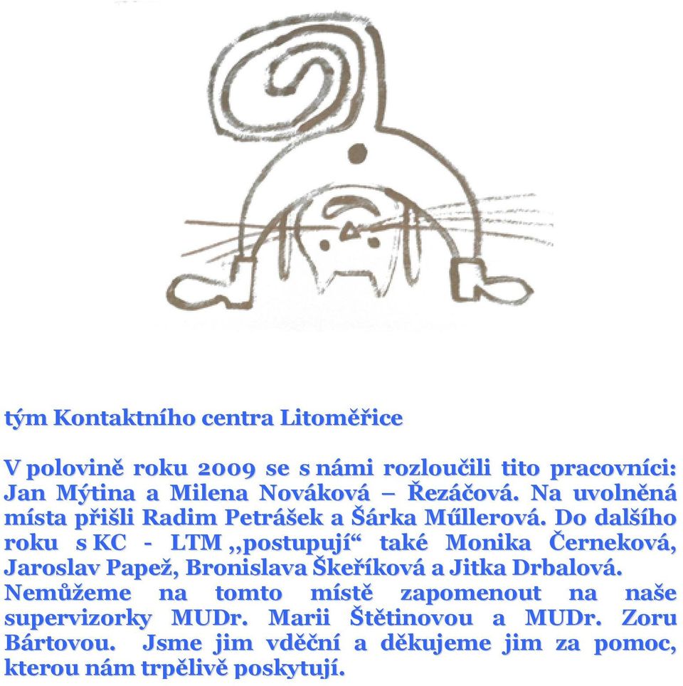 Do dalšího roku s KC - LTM,,postupují také Monika Černeková, Jaroslav Papež, Bronislava Škeříková a Jitka Drbalová.