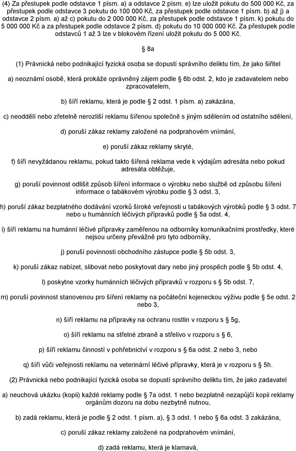 Za přestupek podle odstavců 1 až 3 lze v blokovém řízení uložit pokutu do 5 000 Kč.