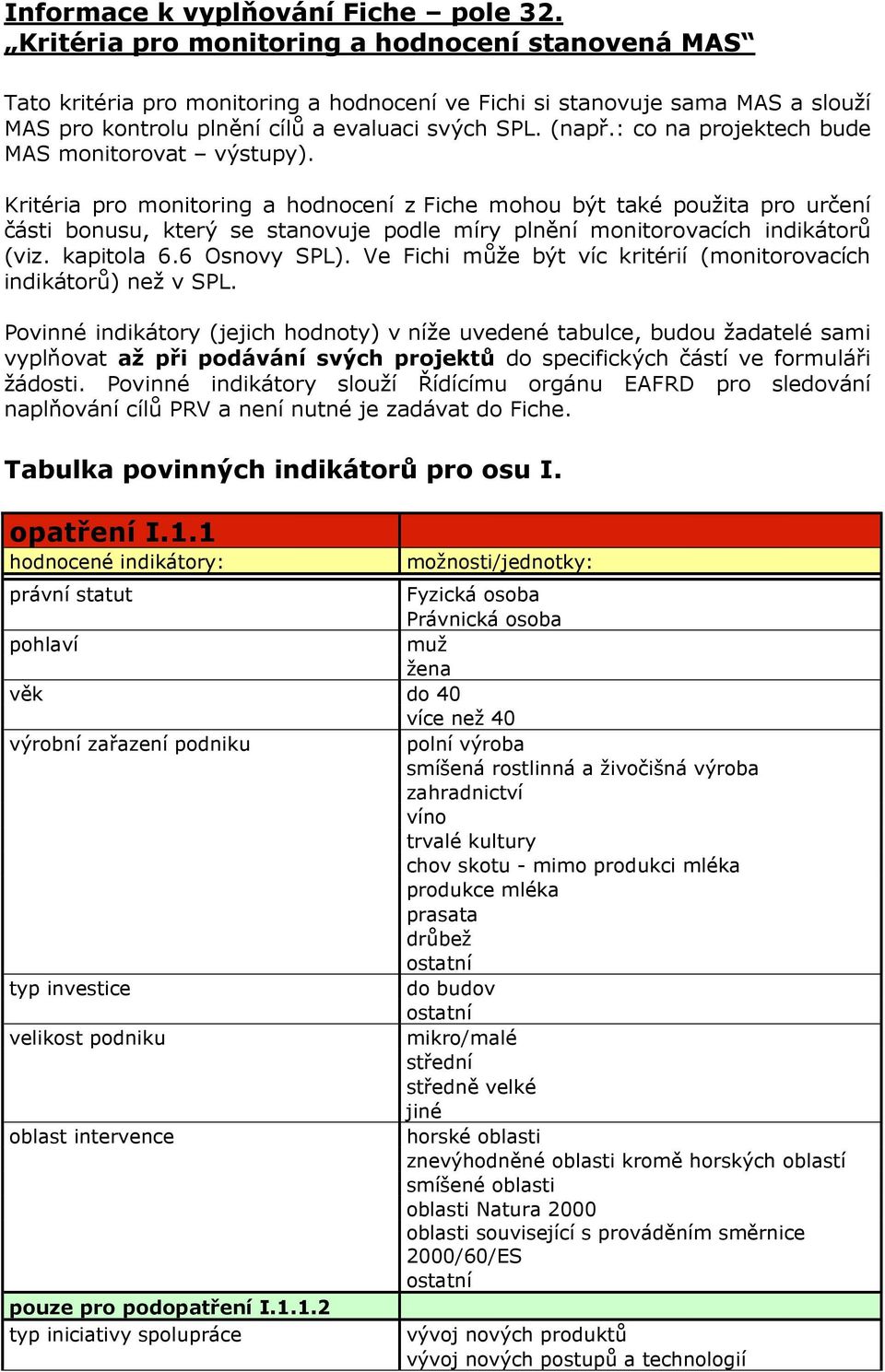 : co na projektech bude MAS monitorovat výstupy).