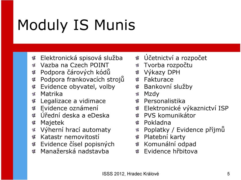 popisných Manažerská nadstavba Účetnictví a rozpočet Tvorba rozpočtu Výkazy DPH Fakturace Bankovní služby Mzdy Personalistika Elektronické