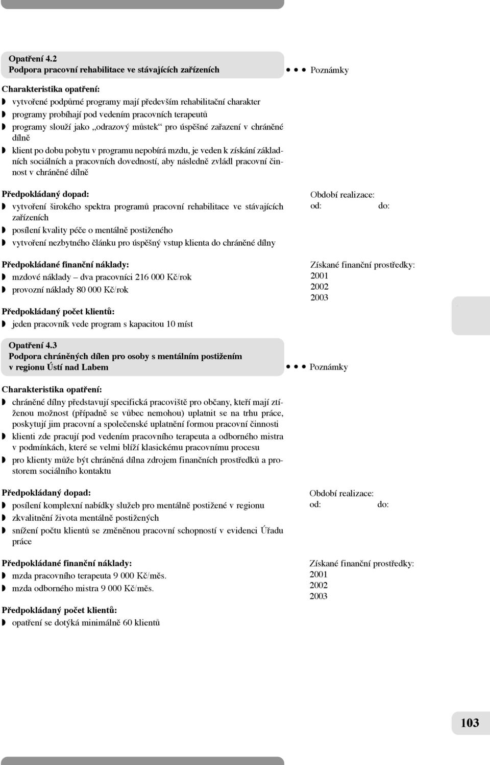 programy slouïí jako odrazový mûstek pro úspû né zafiazení v chránûné dílnû w klient po dobu pobytu v programu nepobírá mzdu, je veden k získání základních sociálních a pracovních dovedností, aby