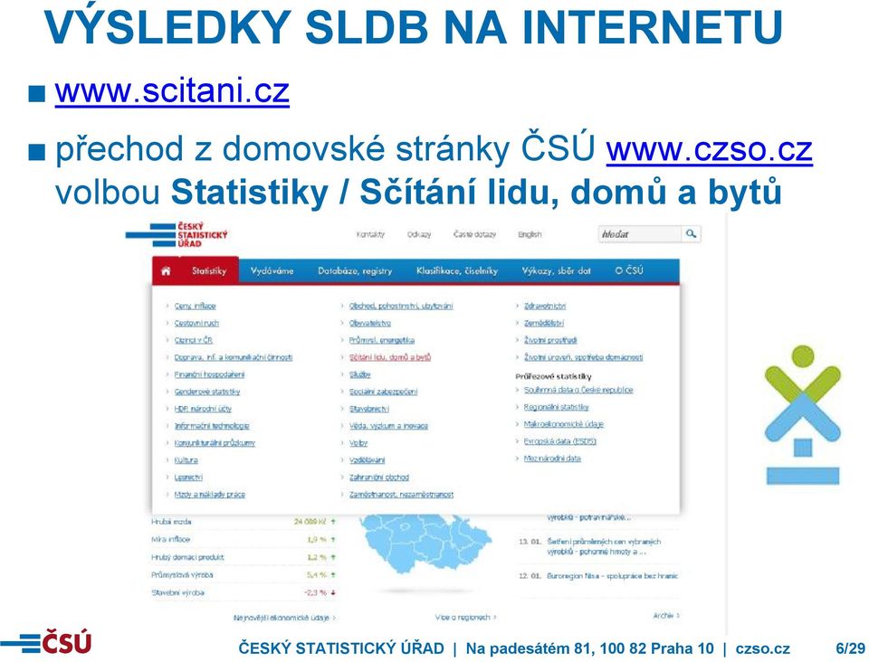 cz volbou Statistiky / Sčítání lidu, domů a bytů