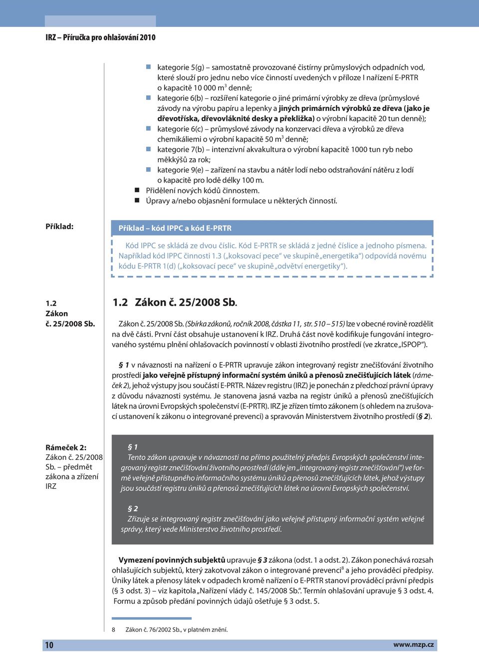 výrobní kapacitě 20 tun denně); kategorie 6(c) průmyslové závody na konzervaci dřeva a výrobků ze dřeva chemikáliemi o výrobní kapacitě 50 m 3 denně; kategorie 7(b) intenzivní akvakultura o výrobní