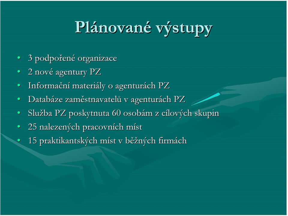 agenturách PZ Služba PZ poskytnuta 60 osobám z cílových skupin