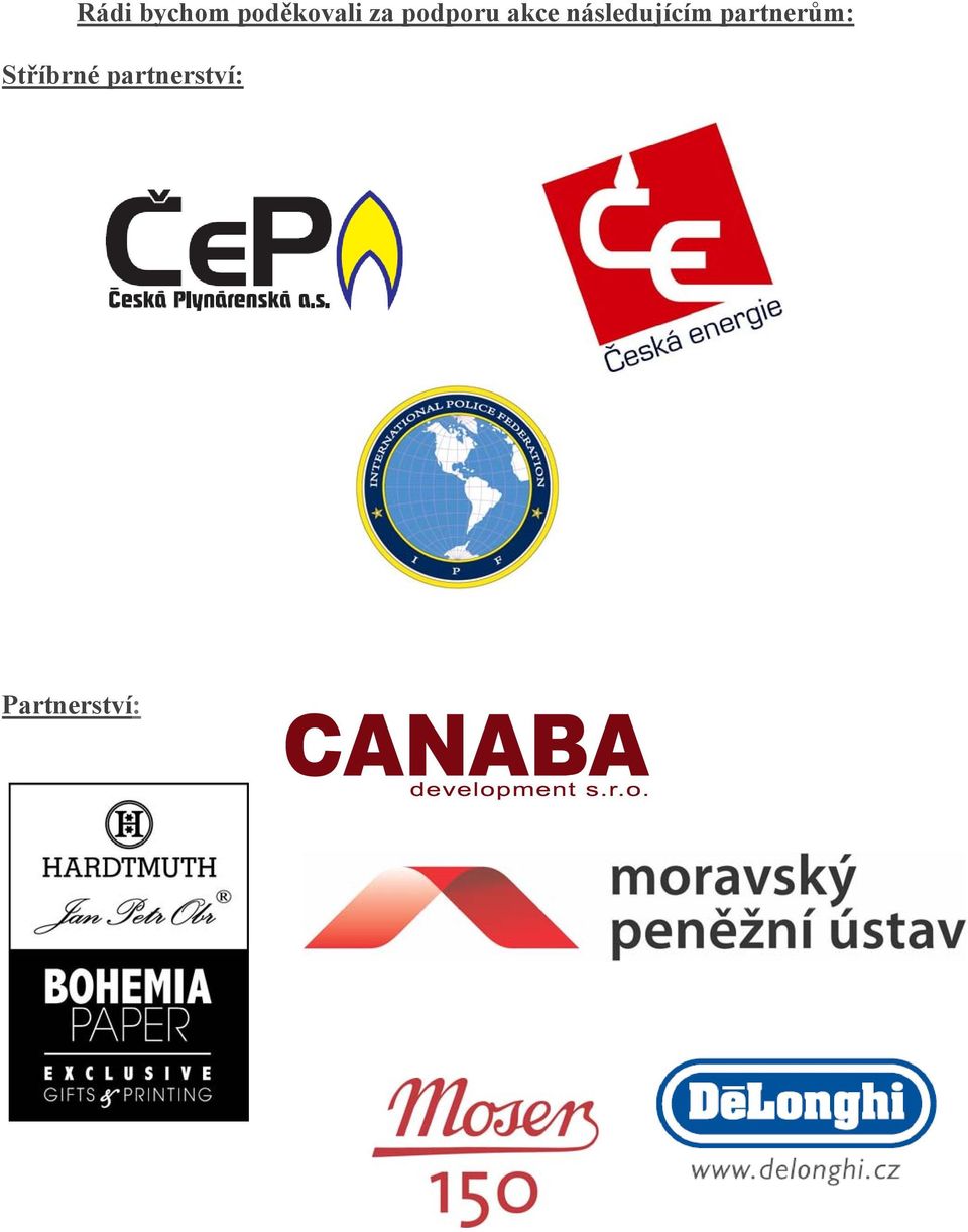 následujícím partnerům: