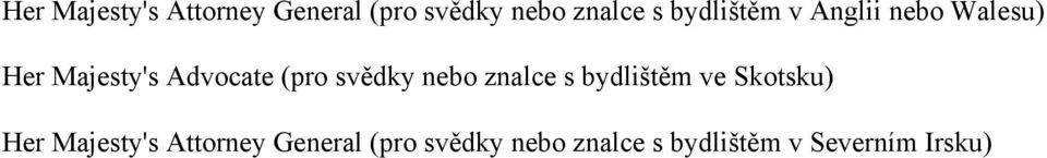 svědky nebo znalce s bydlištěm ve Skotsku)  bydlištěm v