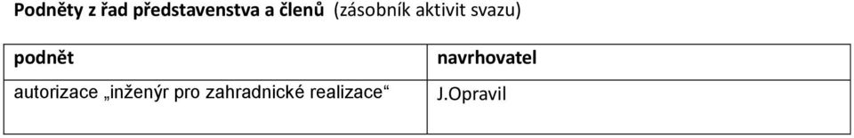 podnět autorizace inženýr pro