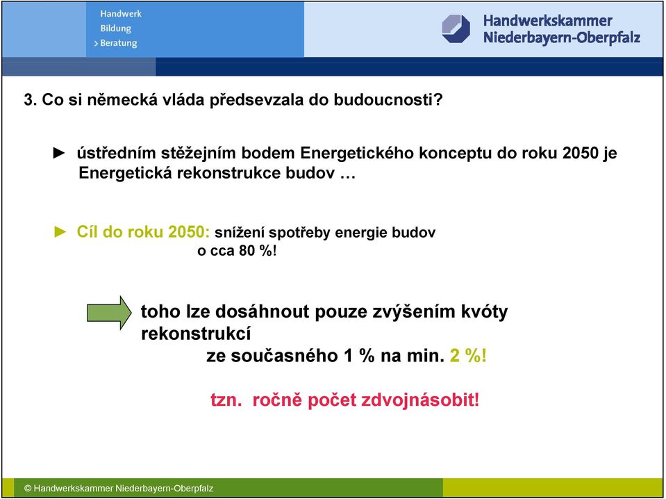 budov Cíl do roku 2050: snížení spotřeby energie budov o cca 80 %!