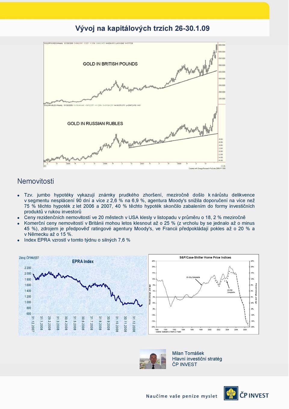 těchto hypoték z let 2006 a 2007, 40 % těchto hypoték skončilo zabalením do formy investičních produktů v rukou investorů Ceny rezidenčních nemovitostí ve 20 městech v USA klesly v listopadu v