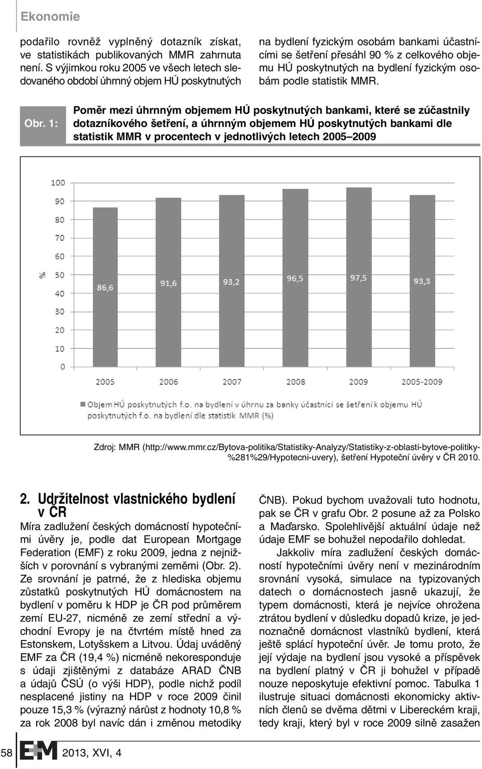 bydlení fyzick m osobám podle statistik MMR. Obr.