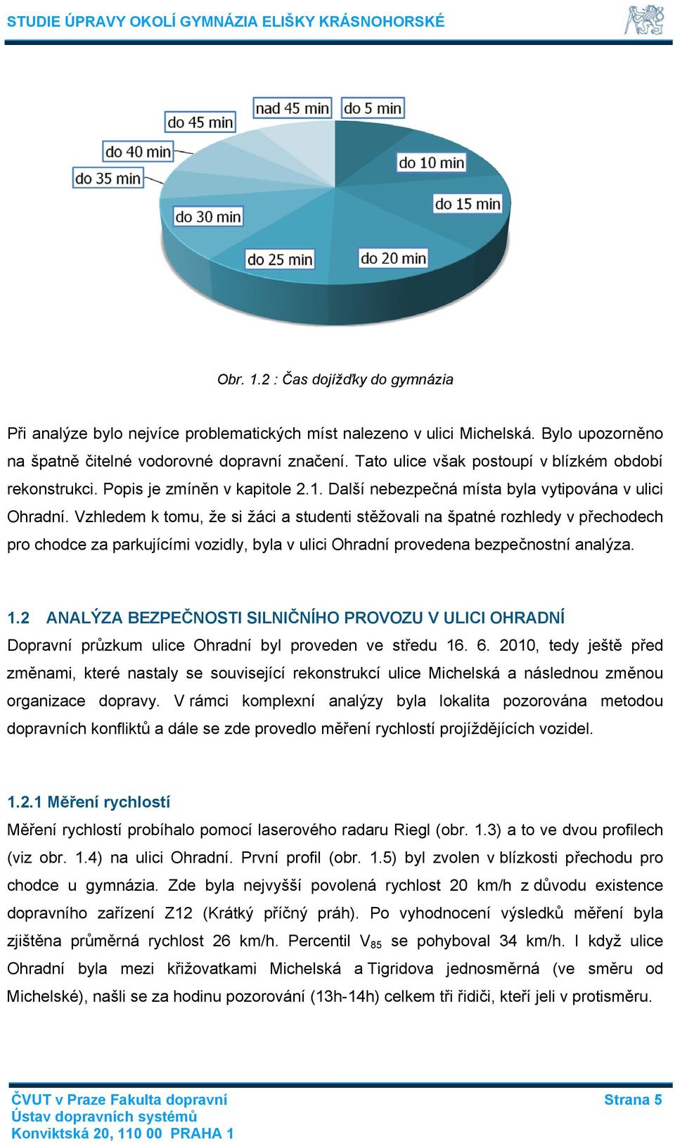 Vzhledem k tomu, že si žáci a studenti stěžovali na špatné rozhledy v přechodech pro chodce za parkujícími vozidly, byla v ulici Ohradní provedena bezpečnostní analýza. 1.